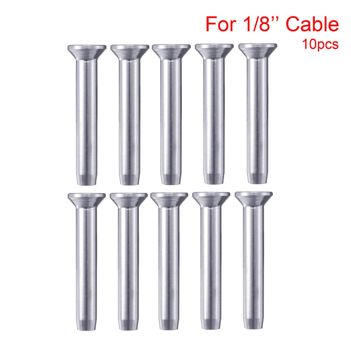 10Pcs Rvs Stemball Swage Hand-Crimp Metalen Post 1/8 "Kabel Reling Schroef