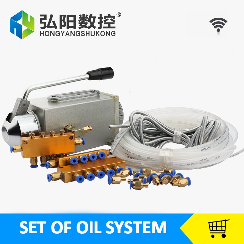 One set lubricating oil pump hand-actuated cnc router electromagnetic lubrication pump lubricator stainless steel body