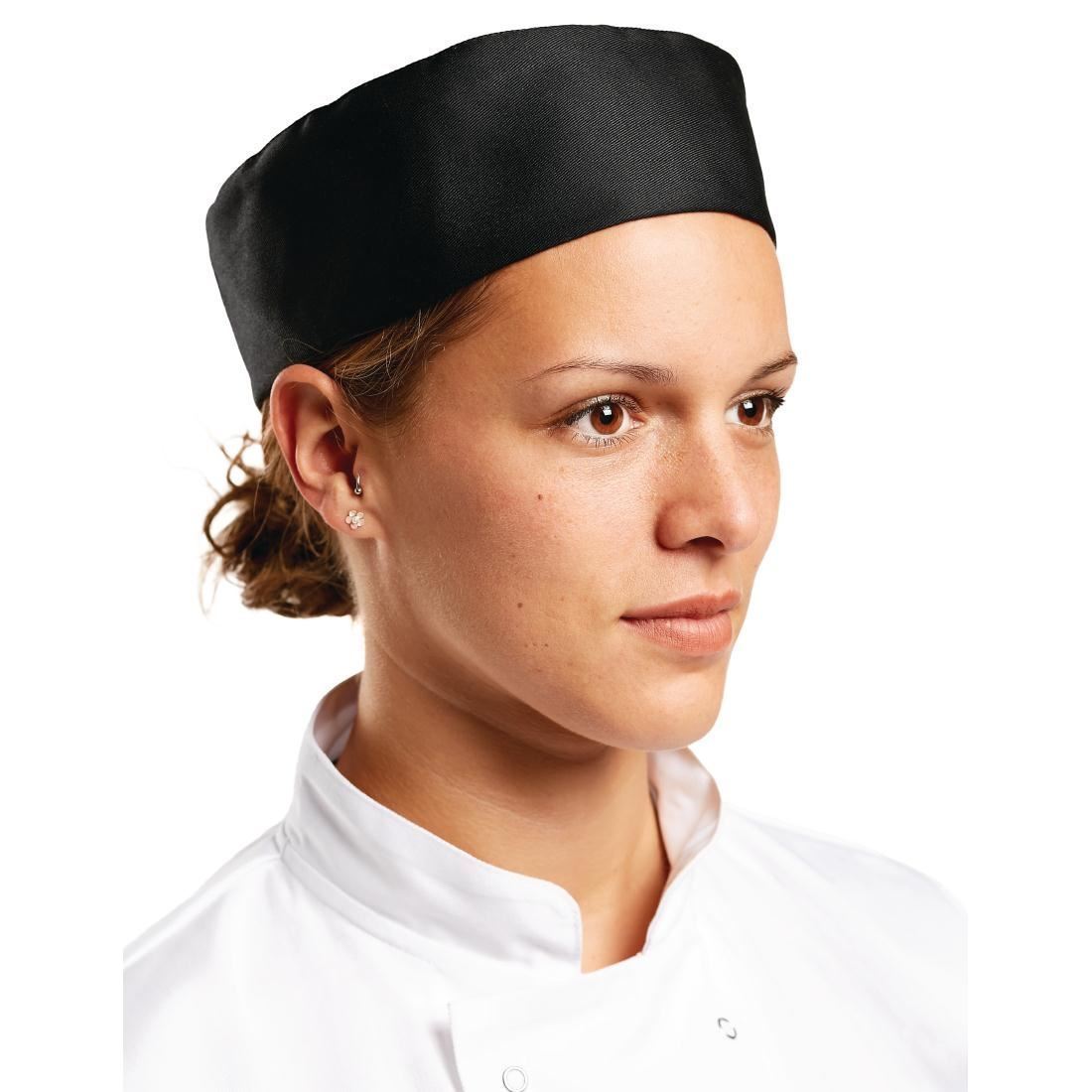Åndbar mesh top kasket catering kokke hat med justerbar rem sort køkkenredskab top kokke hat
