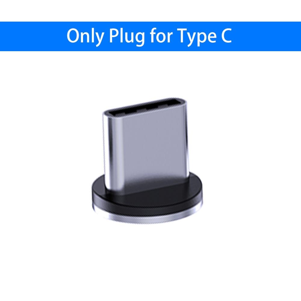 Awei led magnetische kabel 3 in 1 oplaadkabel snel 360 graden type c usb-kabel micro usb magnetische oplader snel voor mobiele telefoon: Type c-stekker