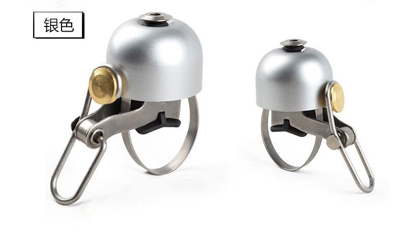 Timbre clásico Retro Para Bicicleta de Montaña, claxon de anillo de cobre con sonido fuerte y claro para manillar de bicicleta plegable, alarma de advertencia de seguridad RR7047: silver