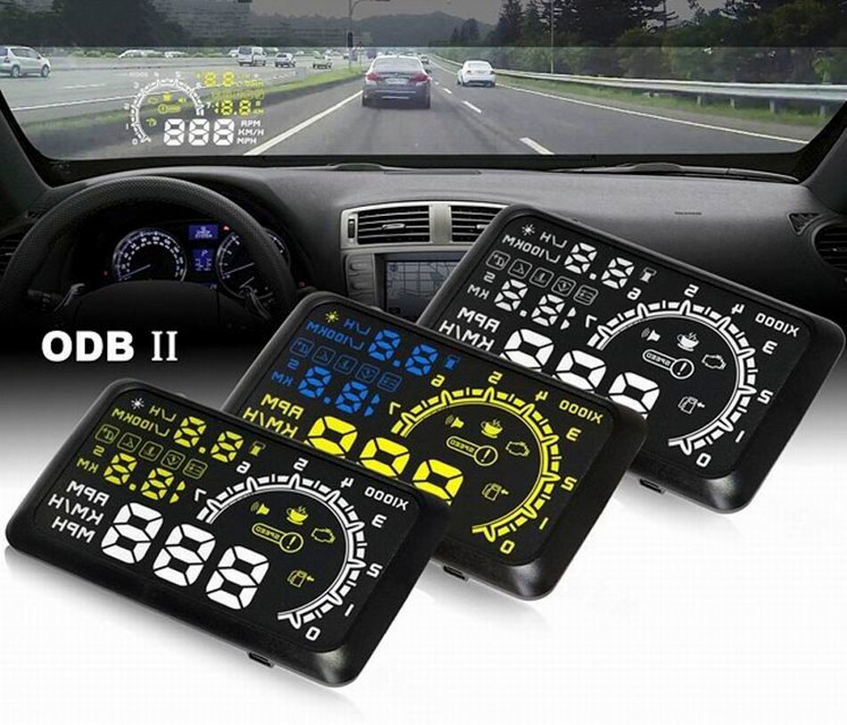 HUD Head Up-pantalla Hud para coche, sistema de advertencia de velocidad, buena , interfaz OBD2