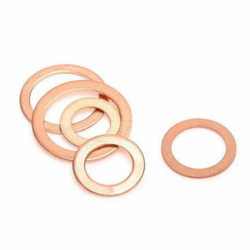 10/20PCS Solid Copper Washer Flat Ring Gasket Sump Plug Oil Seal Fittings10x14x1mm Multiple specifications Fastener Accessories