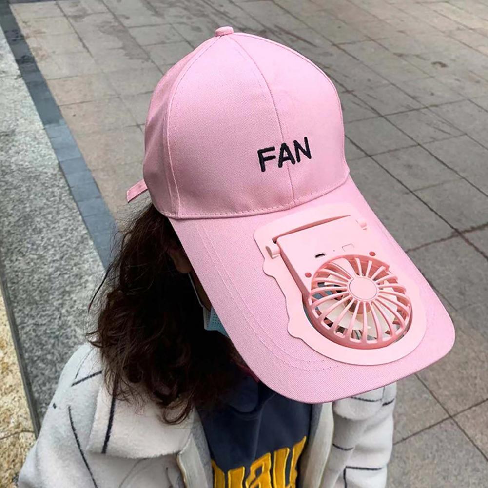 Sales! Fan Cap Rechargeable Fan Adjustable Fabric Sun Protection Baseball Hat for Hiking