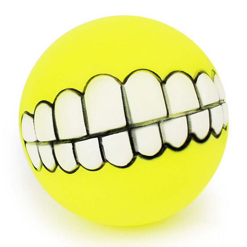 Pet Dog Funny Ball Teeth Chew Toys Dogs Play Fetching Squeak Toys Pet Supplies Dog Chew Toy