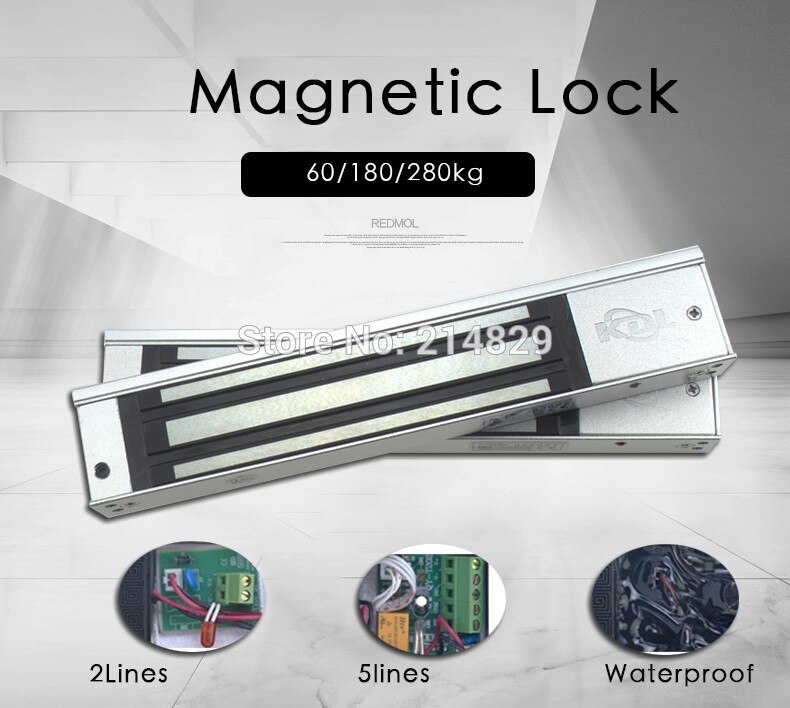 Waterproof 280KG (600lbs) 12V Access Control Electric Magnetic Door Lock Electric Lock