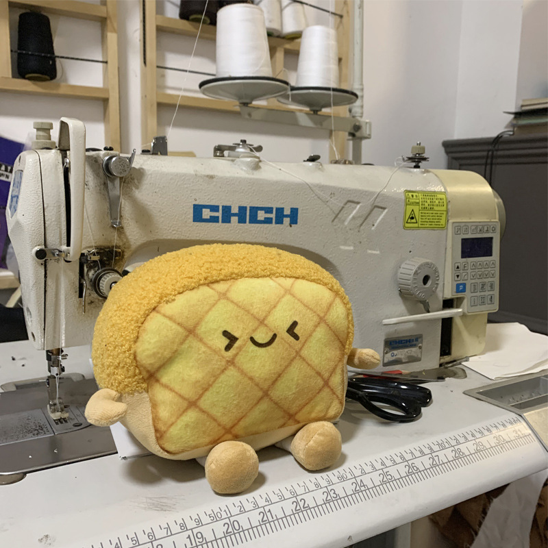 Cute Toast Bread Plush Pillow Toys Black Bread Pineapple Buns Chocolate Sauce Strawberry Jam Emotional Bread Soft Stuffed Toy