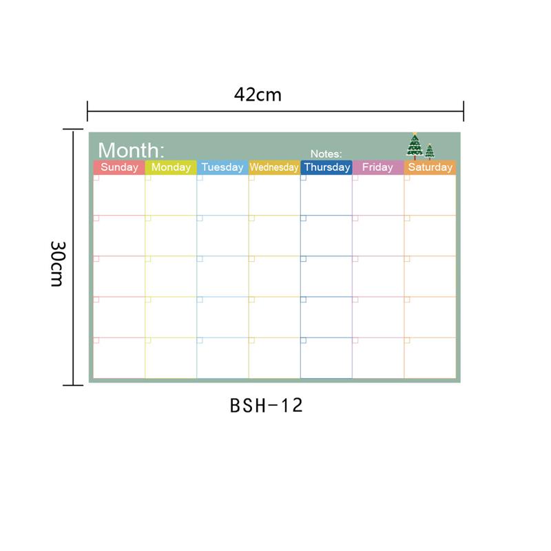 Erasable Magnetic Refrigerator Sticker A3 Soft Magnetic Calendar Schedules Memo Board: SKU-6