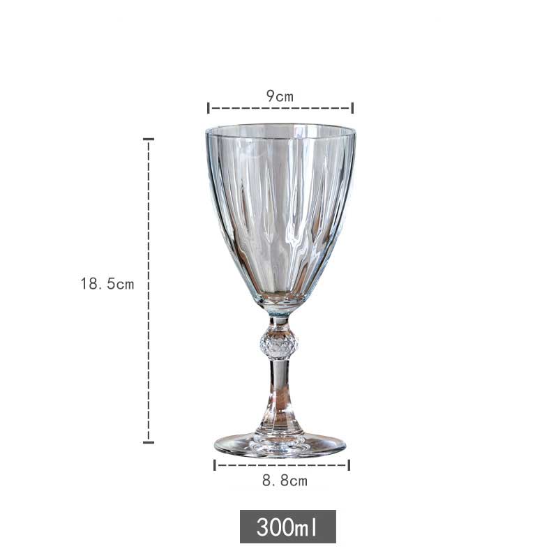 Transparent Retro Wine Glass Carved Goblet Whiskey Red Wine Glasses Home Bar Wedding Party Champagne Flutes Cocktail Glass: Red wine glass L