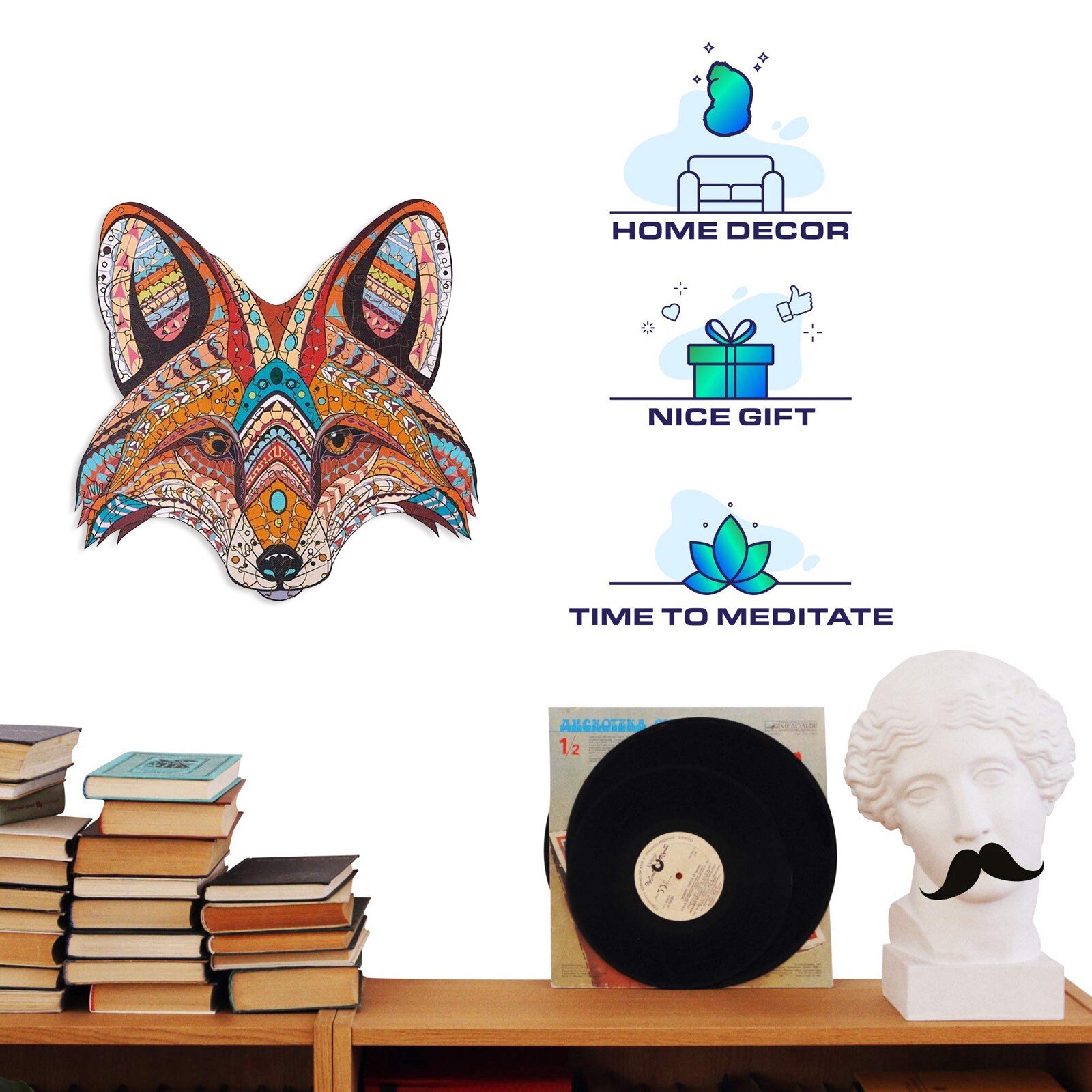 Houten Dier Puzzel Onregelmatige Puzzel Unieke Vos Vorm Stukken Cadeau Voor Volwassenen En Kinderen Educatief Interactieve