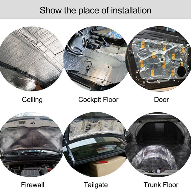 50*200cm Car Truck Firewall Heat Sound Deadener Insulation Mat Noise Insulation Wool Sound Thermal Proofing Pad Car Styling 10mm