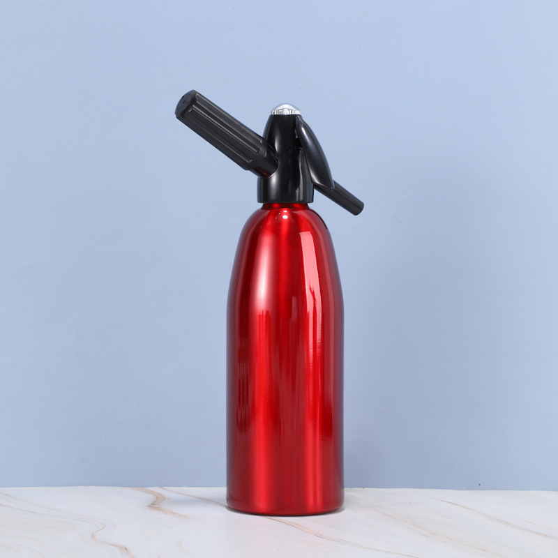 Soda Water Siphon 1L Aluminum CO2 Sparkle Soda Maker Bar Tools: Red