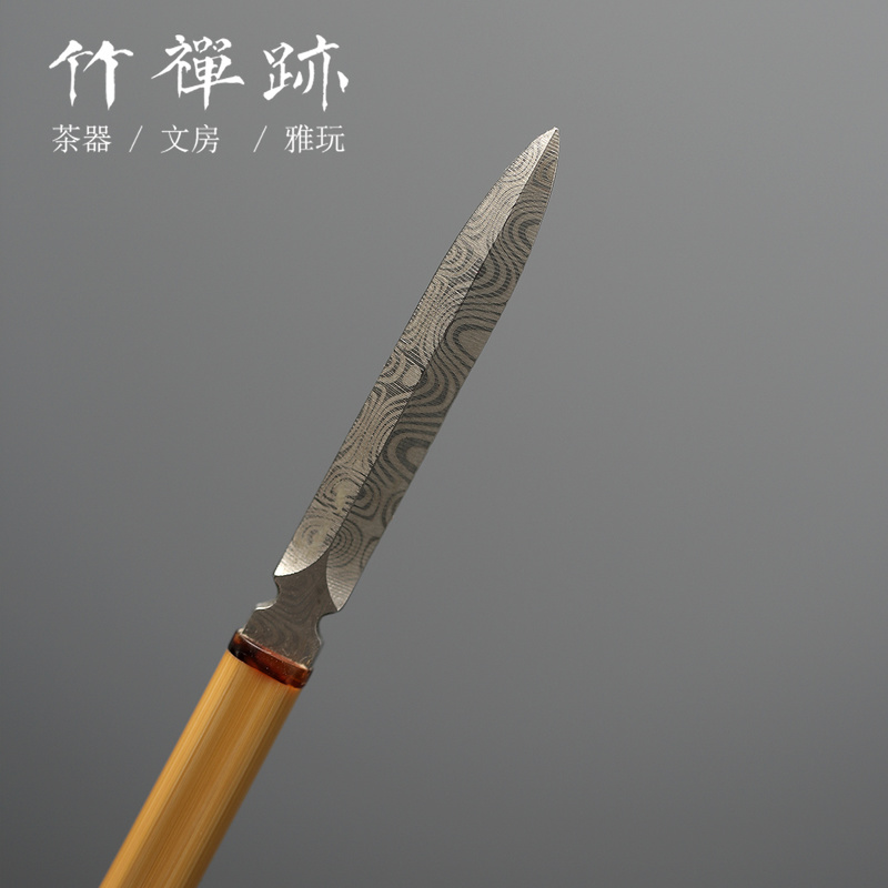 Bamboo Stainless Steel Tea Knife Cutter Chinese Vintage High Grade Handmade Tea Knife Prying Te Verde Chino Household Products