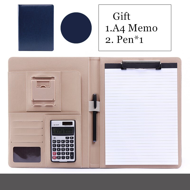 A4 Phone Holder Bags Document Business Folder Manager Conference Calculator File Organizer Layout School Office Stationery: C DARK BLUE
