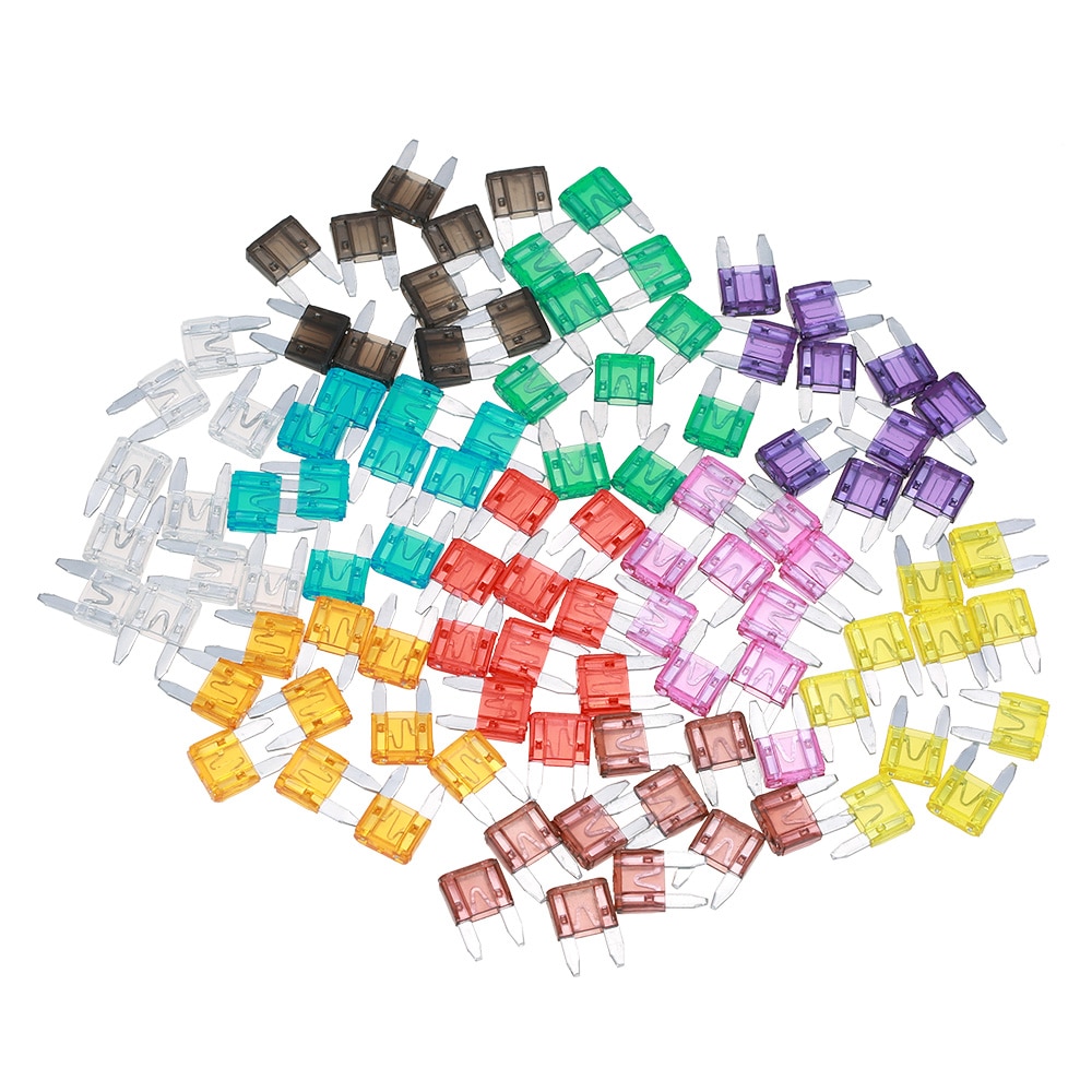 Mini fusibles de lame de voiture | 100 pièces, assortiment de camions de voiture, Kit de fusibles 2A 3A 5A 7.5A 10A 15A 20A 25A 30A 35A, fusible de lame de voiture, accessoires de voiture