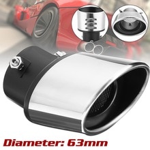 63mm Modified Car Exhaust Pipe Universal Grilled Shark's Fin Stainless Steel Muffler Exhaust Tip End Tail Pipe