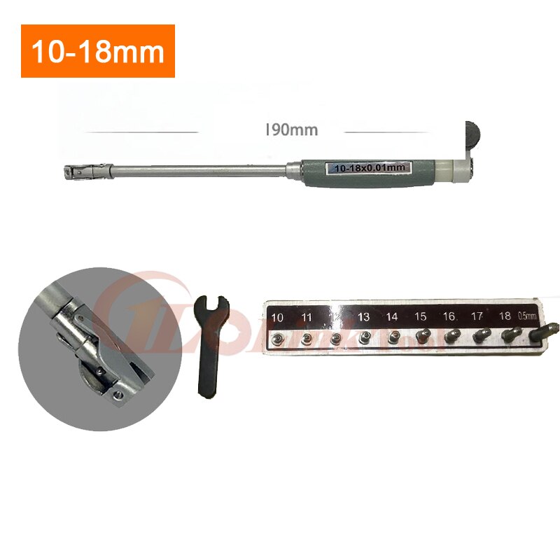 50-160mm Inner Diameter Gauge Measuring Rod + Probe (no indicator) Accessories Inner 10-18mm 18-35mm 35-50mm Diameter Gauge Tool: 10-18mm rod probe