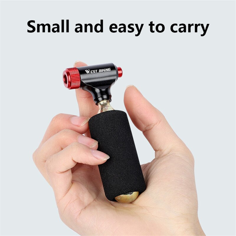 Pompe de vélo gonflable CO2 avec tête de bouteille d'air Portable, accessoire de gonflage d'air pour Valve universelle