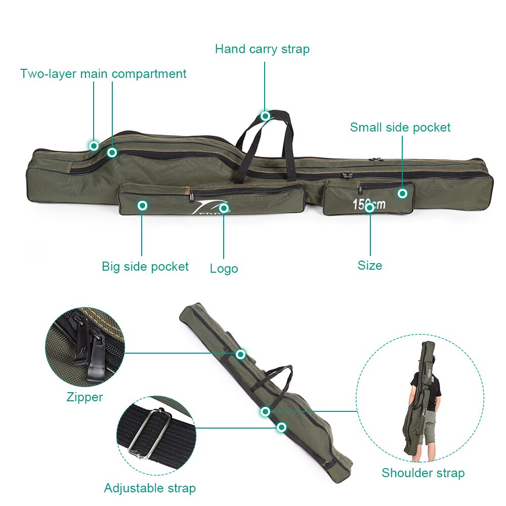 FDDL Portable Pliable Canne à Pêche Porte Toile Pêche Canne Outils