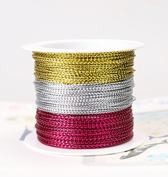 Diy guld / sølv / rødt reb reb med bånd reb label line armbånd til fremstilling af tøj 20 m 1 mm tag reb: Tristimulus 20m
