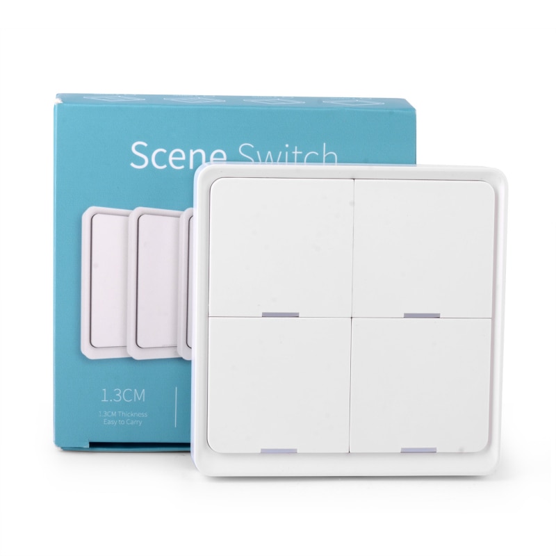 Tuya Smart ZigBee Wireless Switch Sticker 4-way Panel Scene Button Controller Wall Light Switch Work With Smart Life APP