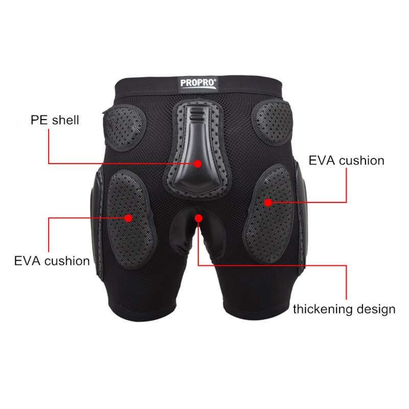 Propro Zwart Skateboard Shorts Anti Armor Gear Hip Ondersteuning Bescherming Sportkleding Schaatsen Fietsen Skiën Shorts