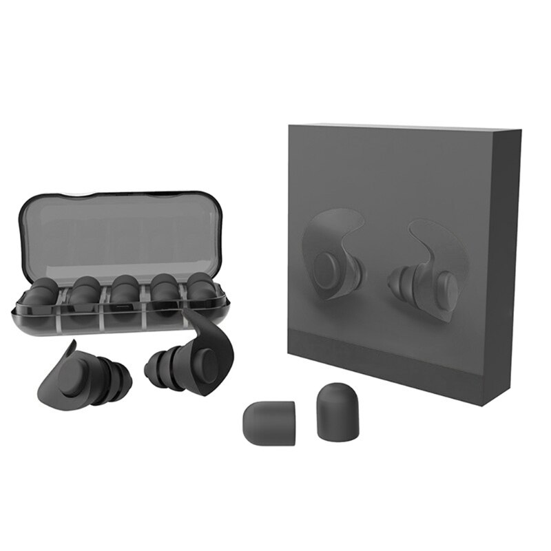 1Set Comfort Oordopjes Ruisonderdrukking Foam Soft Oordopjes Noise Reduction Oordopjes Beschermende Voor Slaap Trage Rebound Oordopjes: Black