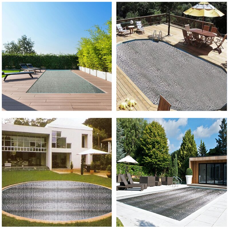 Rectangular Pool Cover Retaining Solar Swimming Pool Insulation Film Black Solar Foil Pool Heating Solar High Tarpaulin