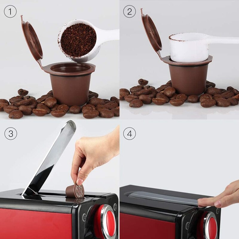 Top 3 Pcs Refillable Reusable Espresso Capsule For Nespresso Coffee Machine Reusable Capsule Refill Empty Capsule