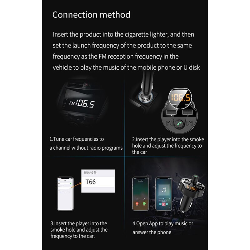 Bluetooth 5,1 coche MP3 reproductor Bluetooth sin pérdida de sonido Bluetooth transmisor FM cargador de coche Bluetooth