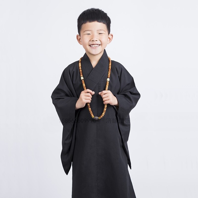 Batas de monje budista para niños, ropa para niños, disfraz masculino, túnicas de monje shaolin, TA516: 2 / S