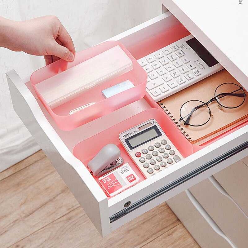 Desk Storage Drawer Divider Bathroom Kitchen Organizer Plastic Box Office Home Jewelry Makeup Organization Grocery Storage Tray