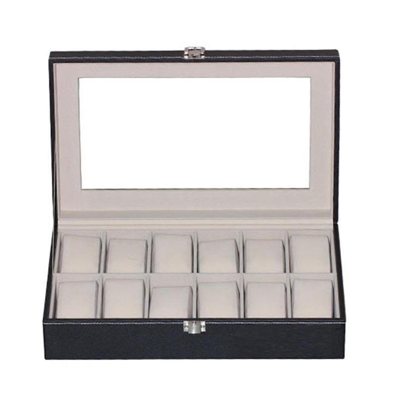 10 Slots Pu Lederen Horloge Opbergdoos Sieraden Armband Display Organizer Voor Oorbellen Ringen Armband Display Houder Case: 02