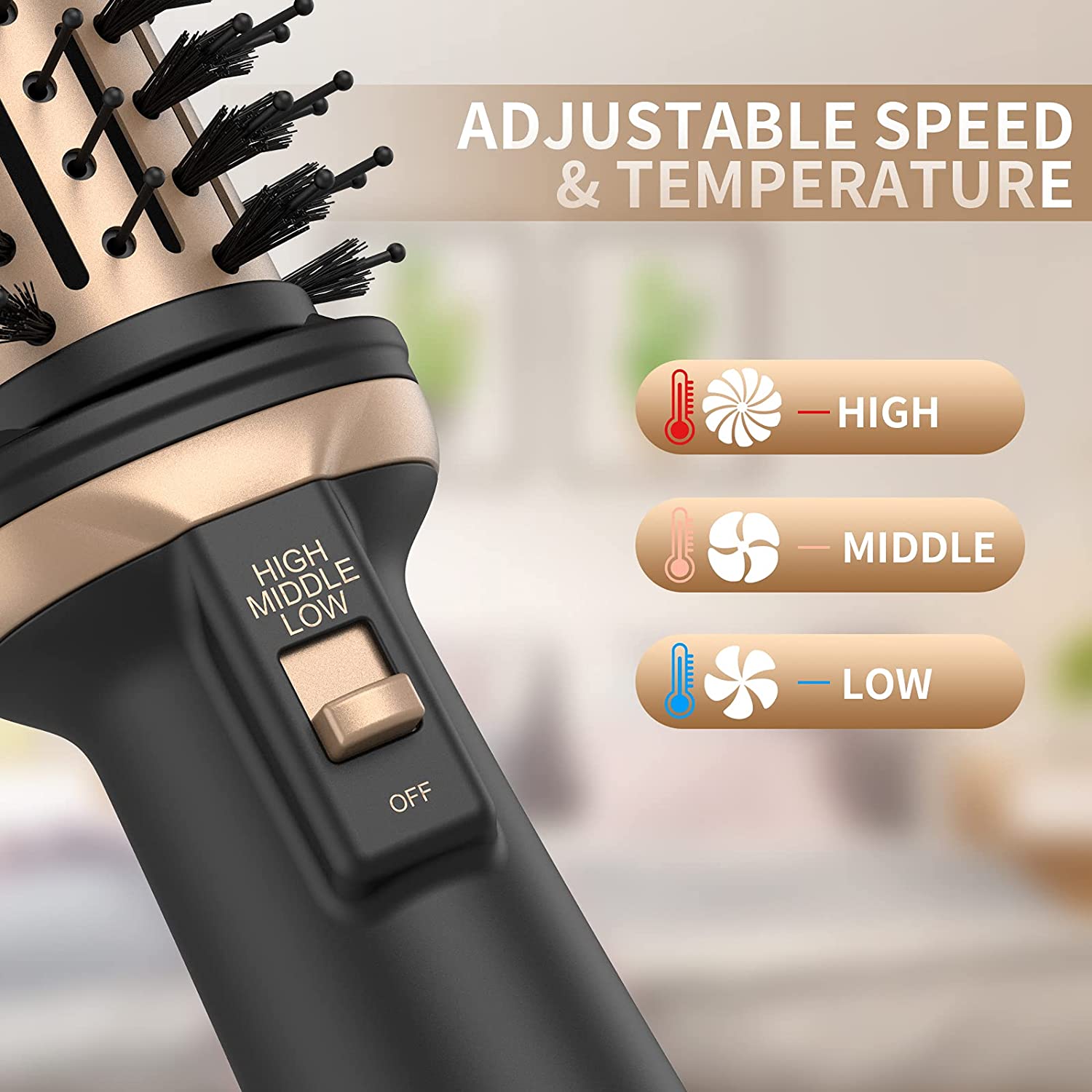 Hair Dryer Brush And Volumizer Hair Dryer Styler 4 in 1 Dryer Brush Anti-frizz Blowout Air Brush For Straightening &amp; Curling