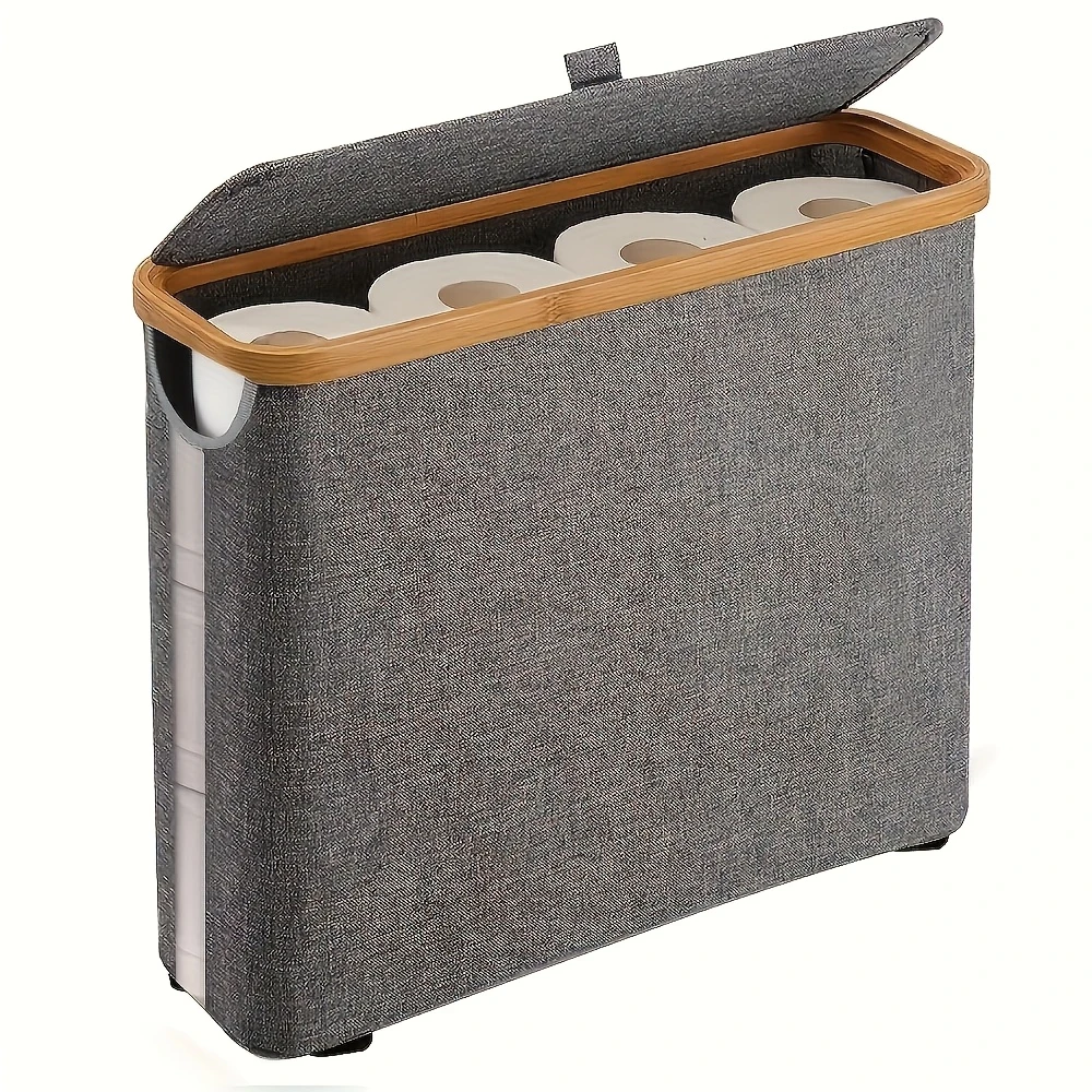 Almacenamiento de papel higiénico para baño, cesta para la colada, caja de almacenamiento de papel en rollo ultrafina para almacenar pañuelos y accesorios