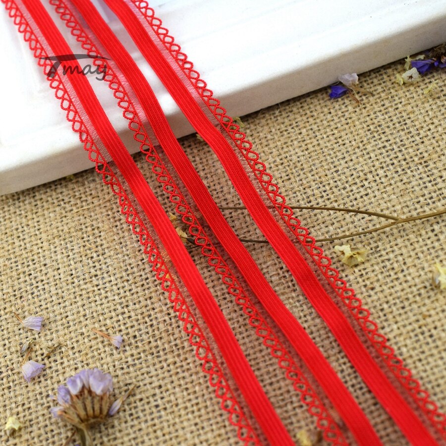 #214 Rode elastieken Nylon Elastische Bands Ondergoed Stretch Kantgarnituur Lint Tape Hoofdbanden Baby Broek Gebruik Spandex Lint
