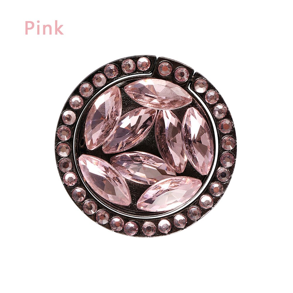 Supporto per anello rotante universale Ultra sottile di lusso con diamante 360 per anello da scrivania con staffa in metallo per Tablet cellulare durevole: Colore rosa