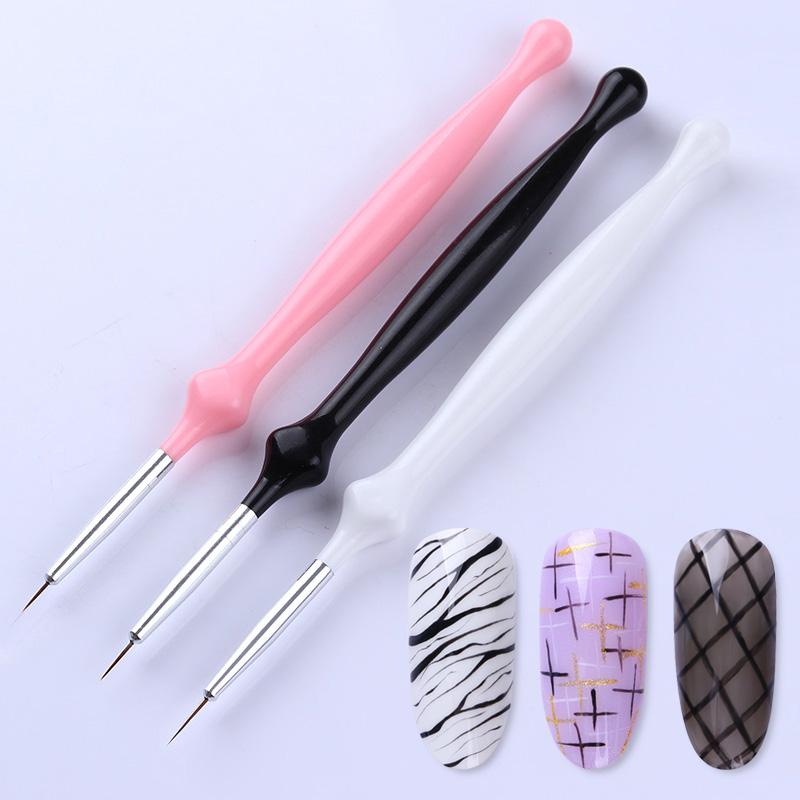 Lemooc negle liner pensel akryl tynd liner tegnepen farverigt perlehåndtag uv gel nail art manicure værktøjssæt