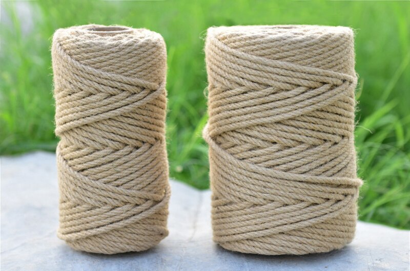 6mm natural jute rope Macrame String Hemp Twisted Cord DIY Handmade Decoration Pet Scratching 10m-100m