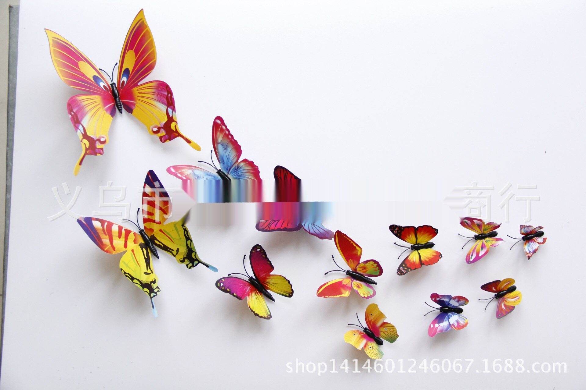 Stijl 12Pcs Dubbele Laag 3D Vlinder Muur Sticker Op De Muur Home Decor Vlinders Voor Decoratie Magneet Koelkast stickers