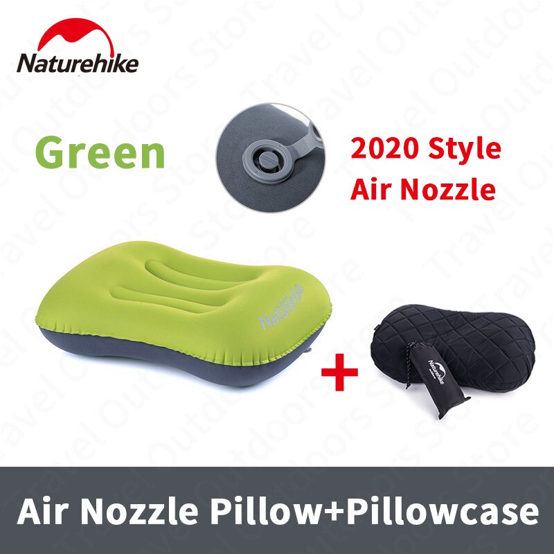 Naturehike Aufblasbare Kissen Reisen Luft Kissen Hals Camping Schlaf Getriebe Schnelle tragbar TPU Büro Freien Wandern NH17T013-Z: 2020 Grün