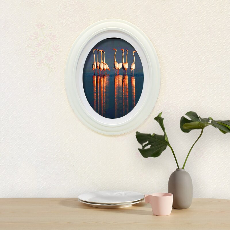 Estilo europeu Oval Photo Frames, Decoração Retro Criativo, Wedding Photo Studio, preto, branco, café, Art Picture Frames, 7 ", 10"