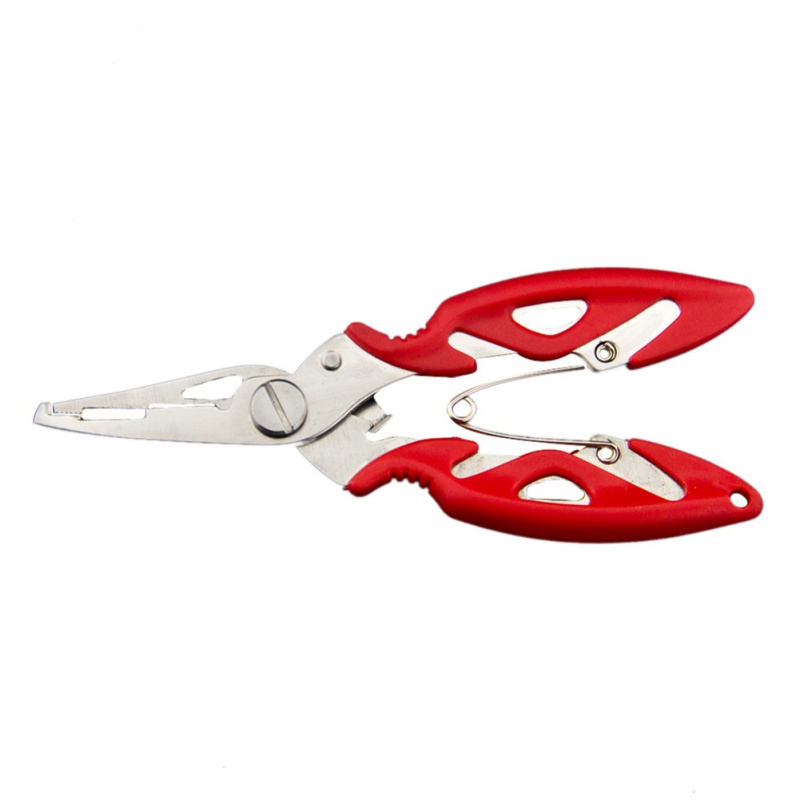 Stainless Steel Fishing Plier Scissor Braid Line Lure Cutter Hook Remover Fish Use Tongs Cutters Multifunctional крючки рыболовн: 12.5cm Red