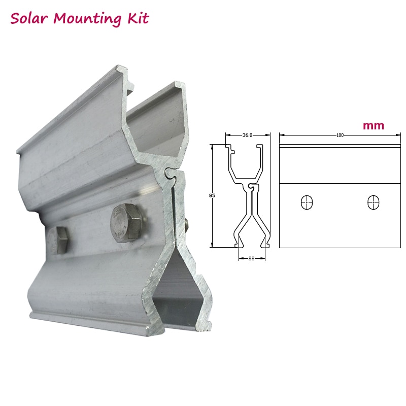 Solar mounting system bracket- kit accessories aluminum without rails for solar panel easy installtion on off grid solar system