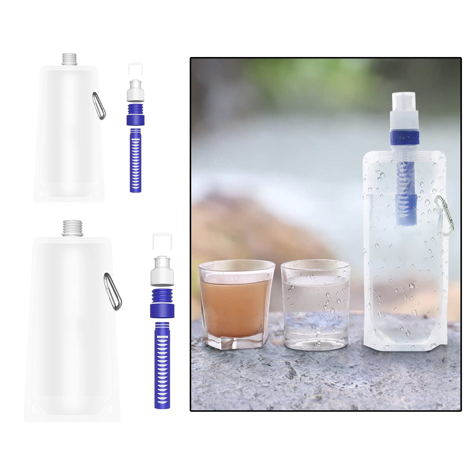 Water Filter Kantines Gefilterd Water Bag Drinken Purifier Voor Camping