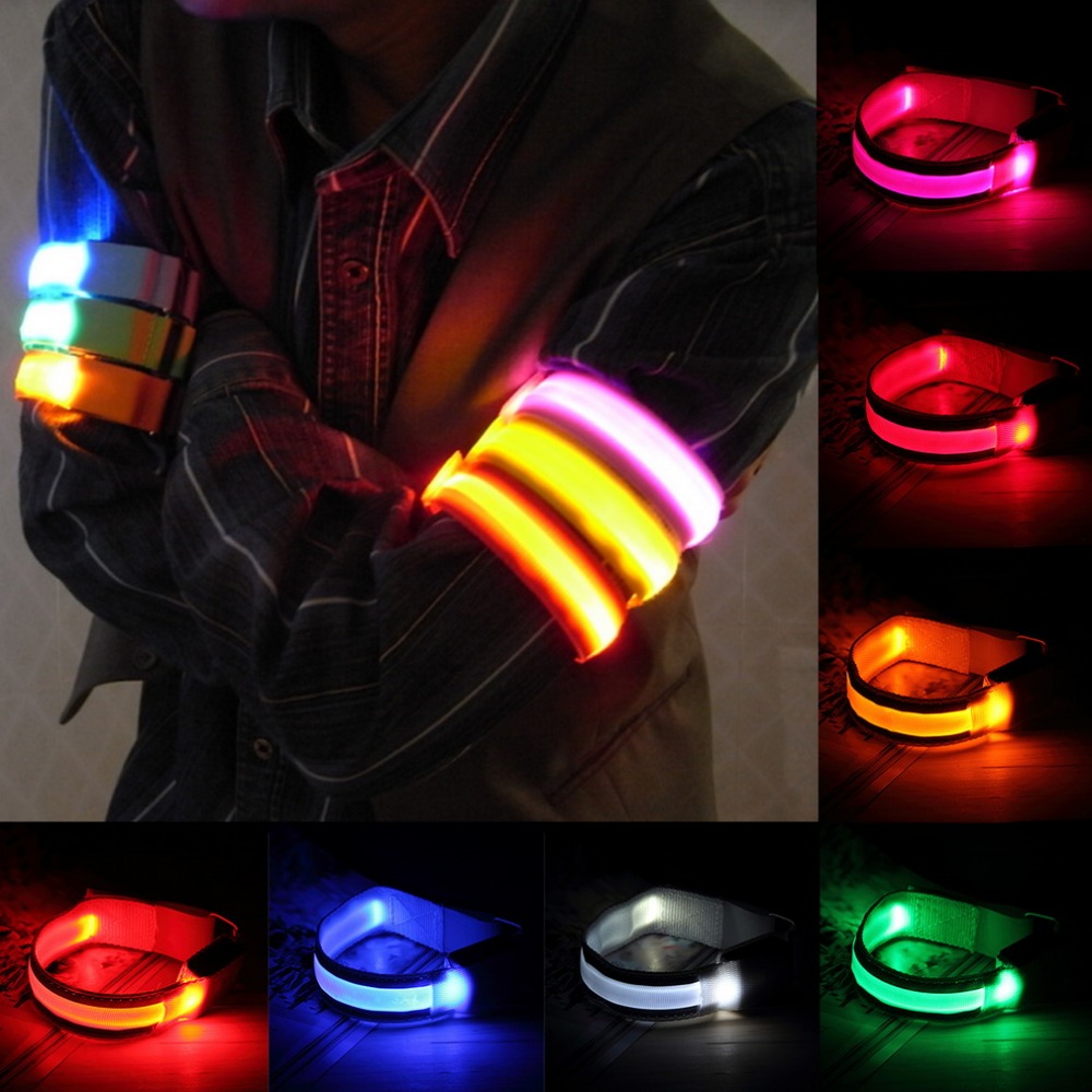 LED Arm bands Lighting Armbands Leg Safety Bands for Cycling/Skating/Party/Shooting 7 Colors