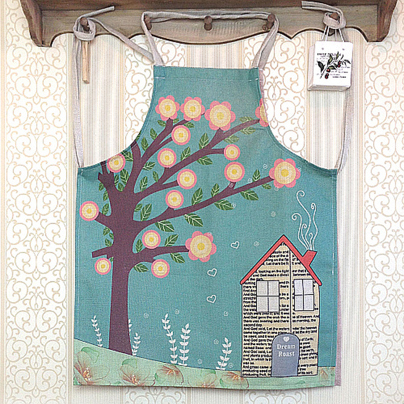 mandilon escolar infantil delantal barbero limpieza hogar Delantal de lino con de dibujos animados para niños, delantal antiincrustante con pintura de pastel y Casa, color rosa, para la cocina del hogar: Verde / 68x55cm adultsize