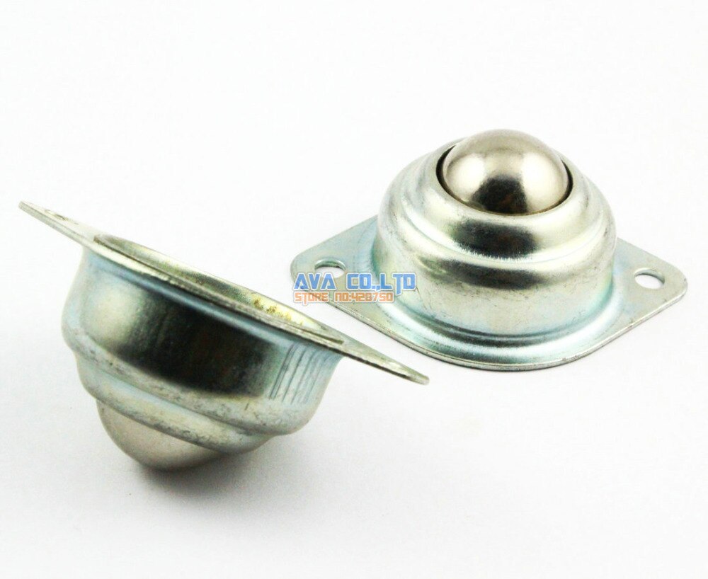 2 Pieces Flange Mount 1" Ball Transfer Bearing Unit Conveyor Roller Steel Ball