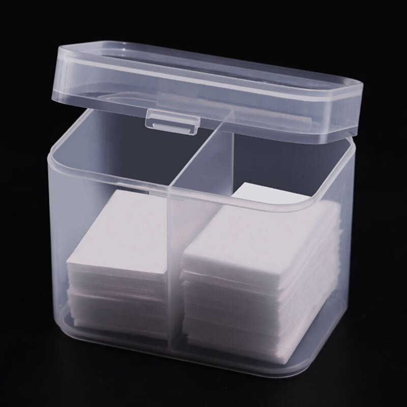 2 Grids Plastic Storage Box With Lid Nail Pen Container Organizer Unloading Cotton Manicure Tool Cosmetic Wash Towel Storage Box