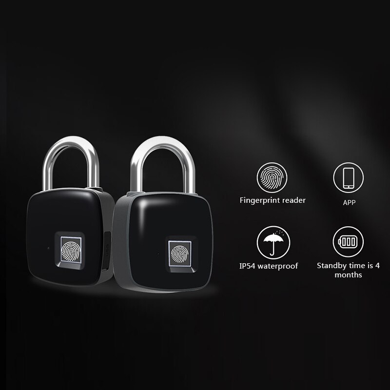 Smart Vingerafdruk Hangslot Bluetooth Keyless Anti-Diefstal Vingerafdruk Slot voor Koffer Locker MU